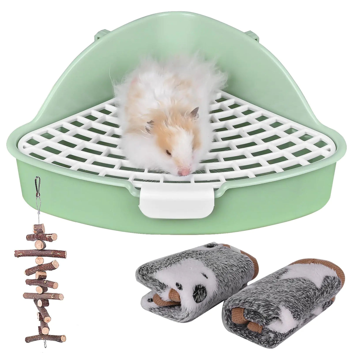 RUBYHOME Triangle Rabbit Litter Box Bunny Potty Training Corner Small Animal Toilet Litter Box Pet Toilet Bedding Pee Pan Tray for Baby RabbitGuinea PigsChinchillasFerrets