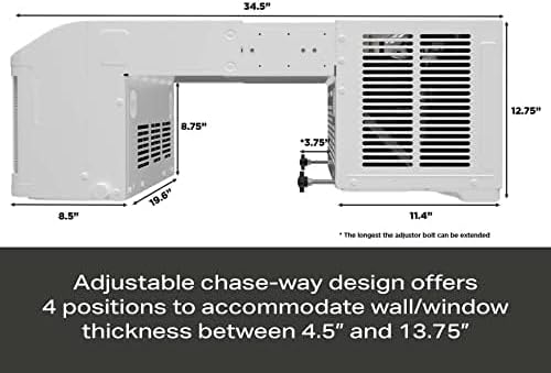 PHNT10CC Clearview Air Conditioner 10,300, Inverter Technology, Ultra Quiet, Medium Rooms up to 450 Sq. FT, Full Window View with Easy Installation, Energy-Efficient Cooling, 10300 BTU, White