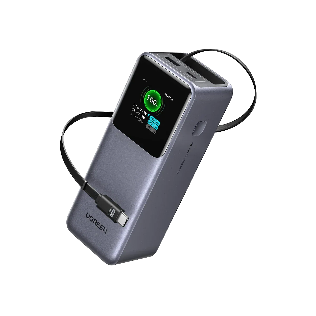 UGREEN Neoxde Pro 165W Power Bank 20000mAh with Built-in Retractable USB C Cable