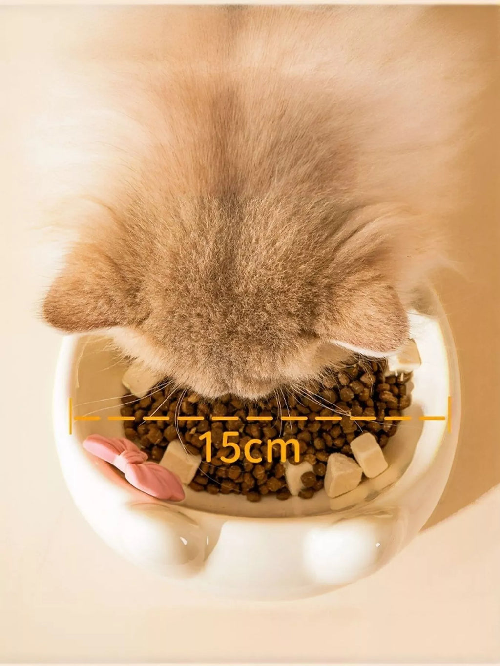 Ceramic Pet Bowl with Bowknot
