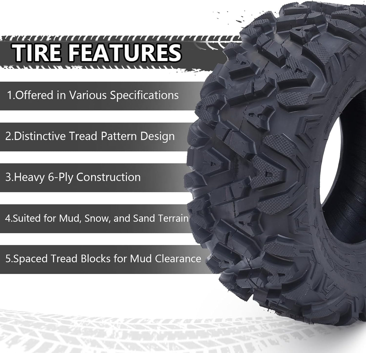 26x12-12 All-Terrain ATV/UTV Tires, Set of 2