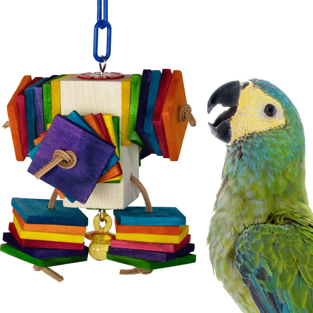Balsa Bliss Bird Toy - Chew & Play - Ideal for Medium Birds