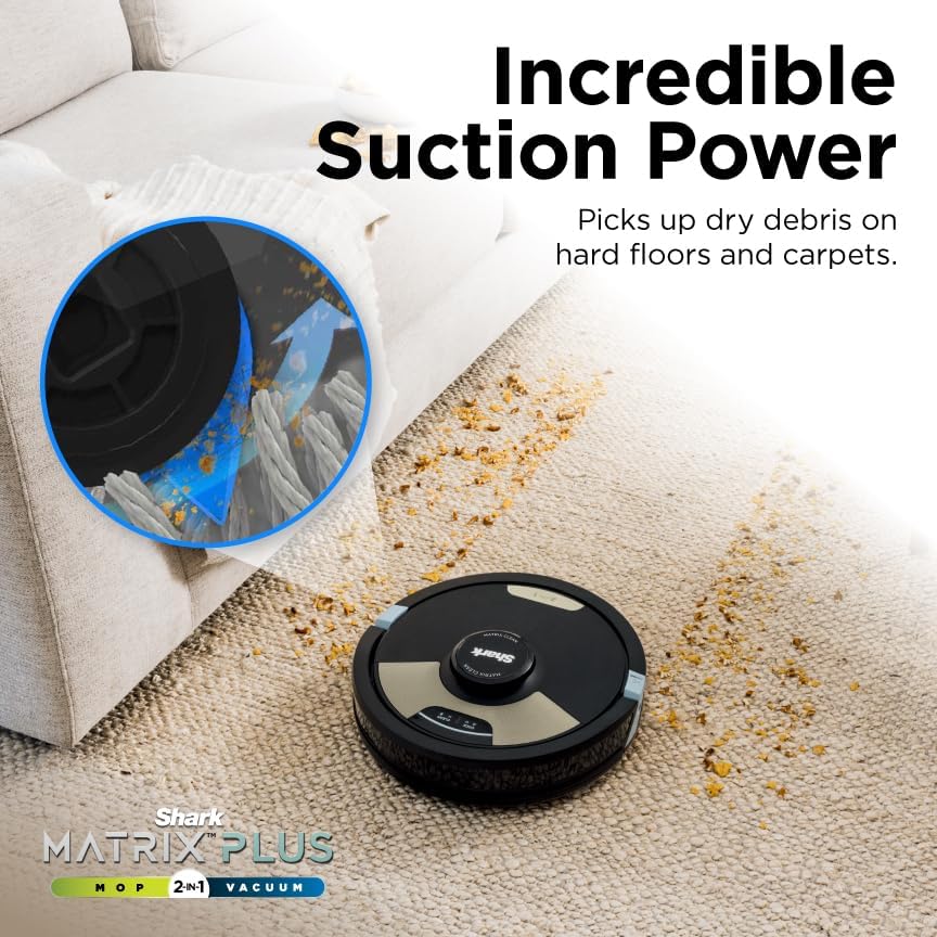 Robot Vacuum & Mop Combo Powerful Suction Matrix Plus 60-Day Debris Capacity
