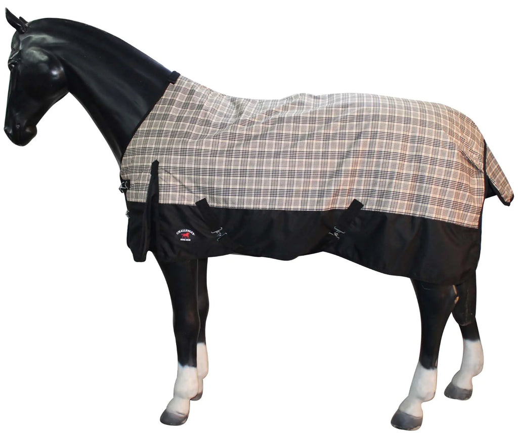 CHALLENGER 70" 600D Horse Turnout Waterproof 300 GMS Fill Plaid Winter Blanket Coat 21EE07