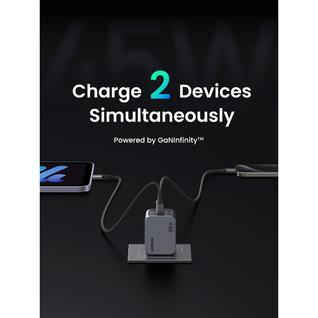 UGREEN Nexode Pro Charger Dual USB-C GaN Fast 45W EU