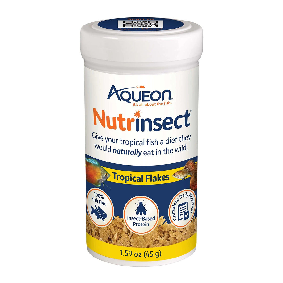 Aqueon Nutrinsect Tropical Fish Food Flakes 1.59 oz