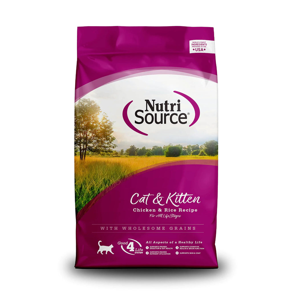 NutriSource Cat & Kitten Food Made with Chicken and Rice with Wholesome Grains 16LB Dry Cat Food