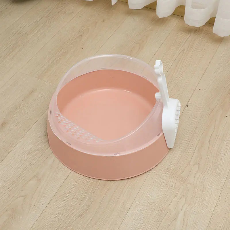 Large Semi-Enclosed Cat Litter Box with Shovel