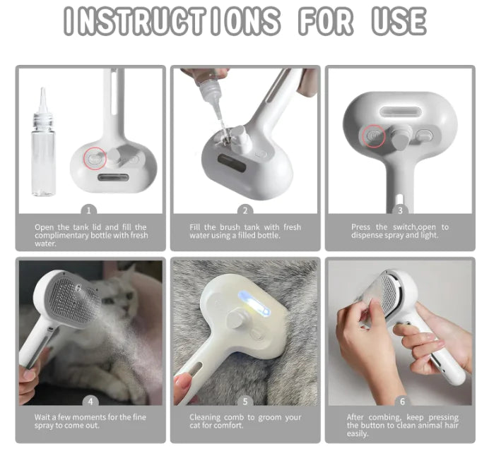 Pet Hair Spray Brush