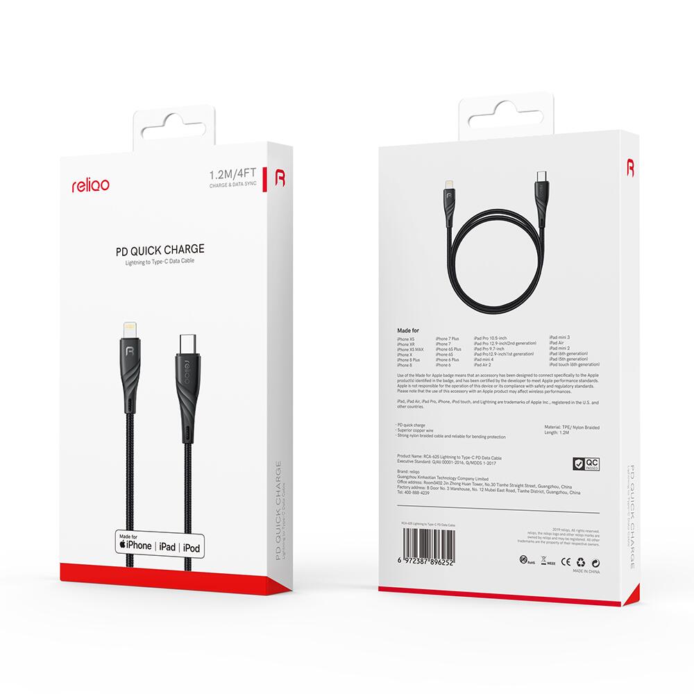 MFI Type-C to Lightning Data cable 1.2m (Reliqo MFI Certificated)