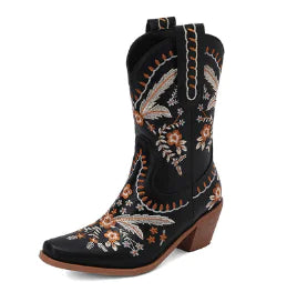 Annie Chic Embroidered Western Boots