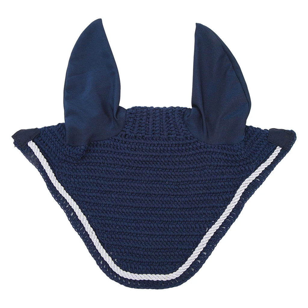 Navy Blue Hand-Crocheted Horse Ear Net